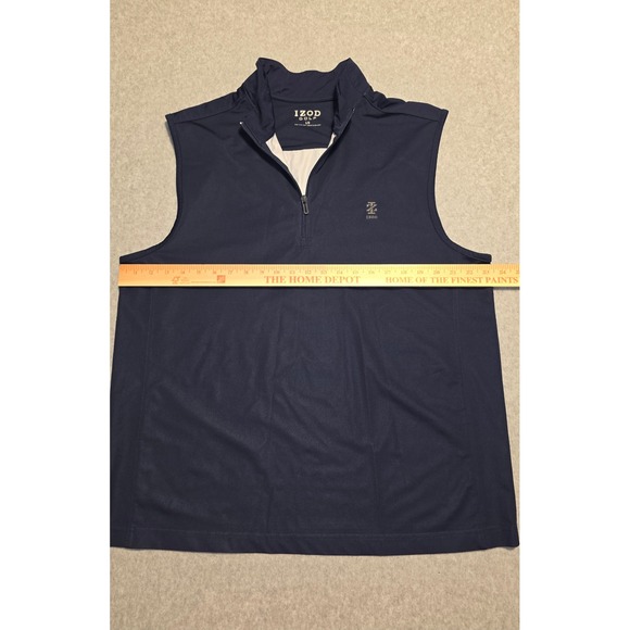 IZOD Golf Vest Mens Large Blue Sleeveless 1/4 Zip Pullover Athletic - Picture 4 of 10